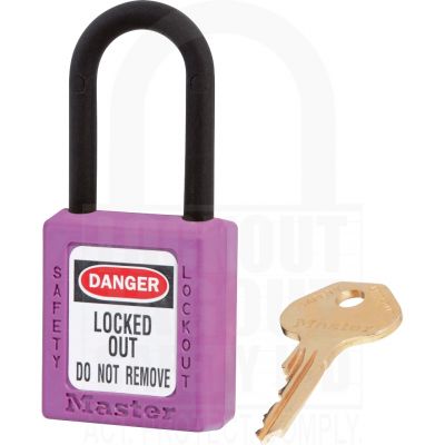 Master Lock 406 Non Conductive Safety Padlock Purple